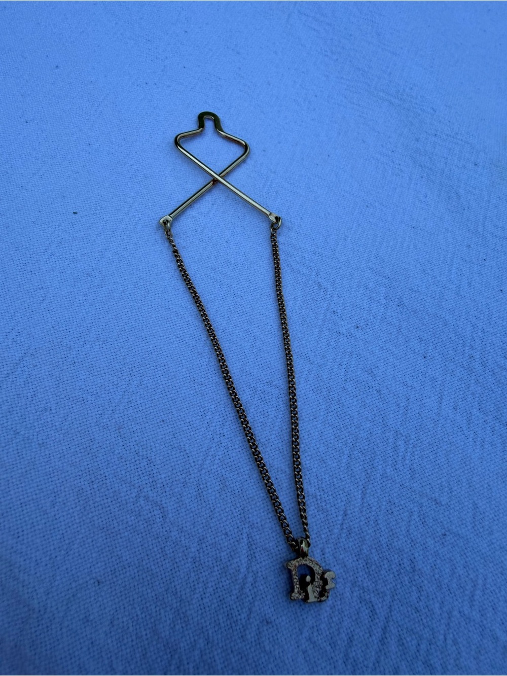 Vintage Christian Dior Triple Gold Plated Dior Logo Tie Chain